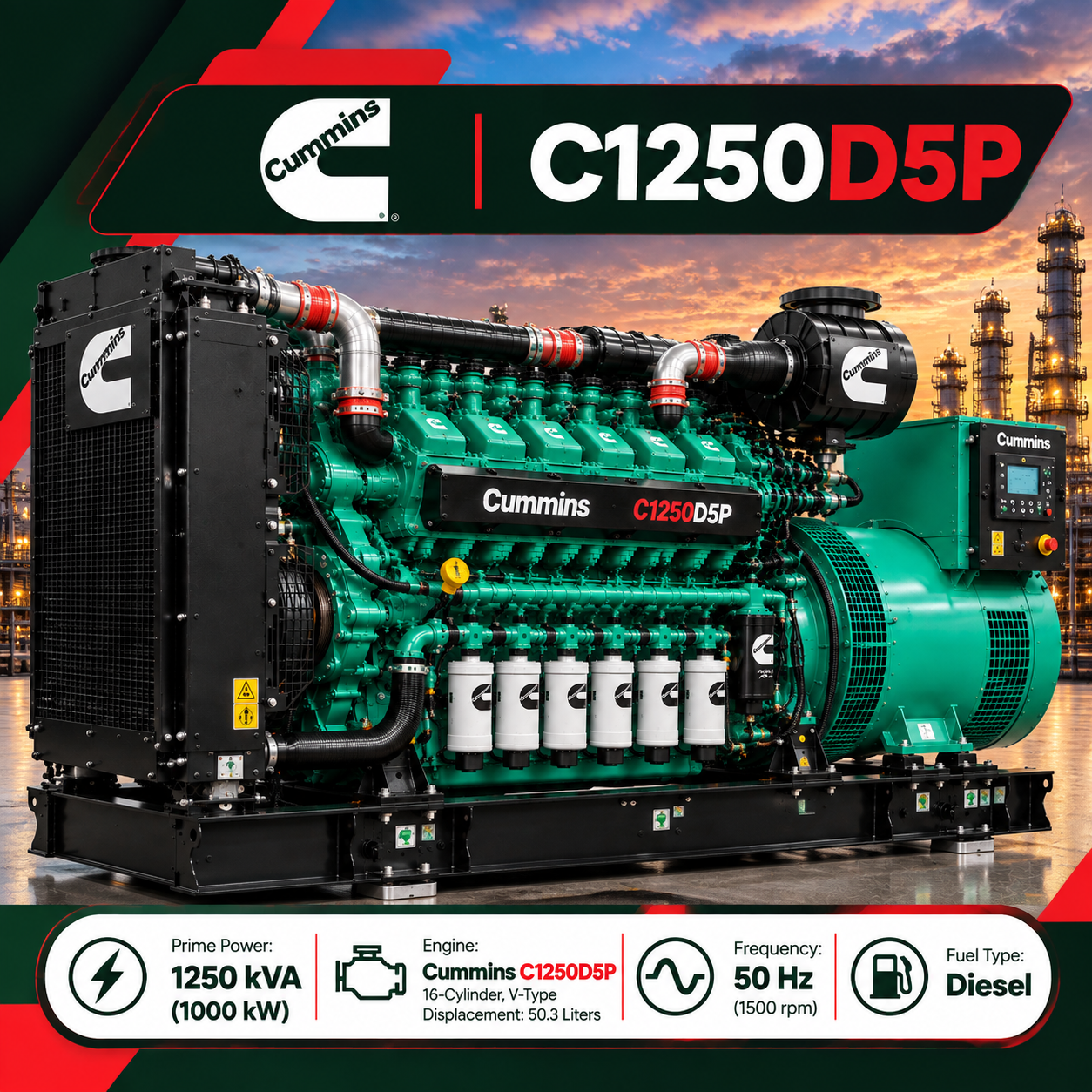 ژنراتور کامینز C1250D5P