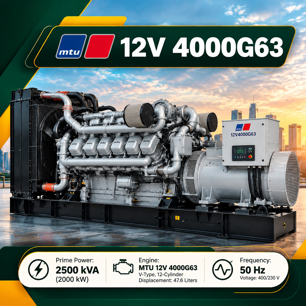 ژنراتور MTU 12V 4000G63